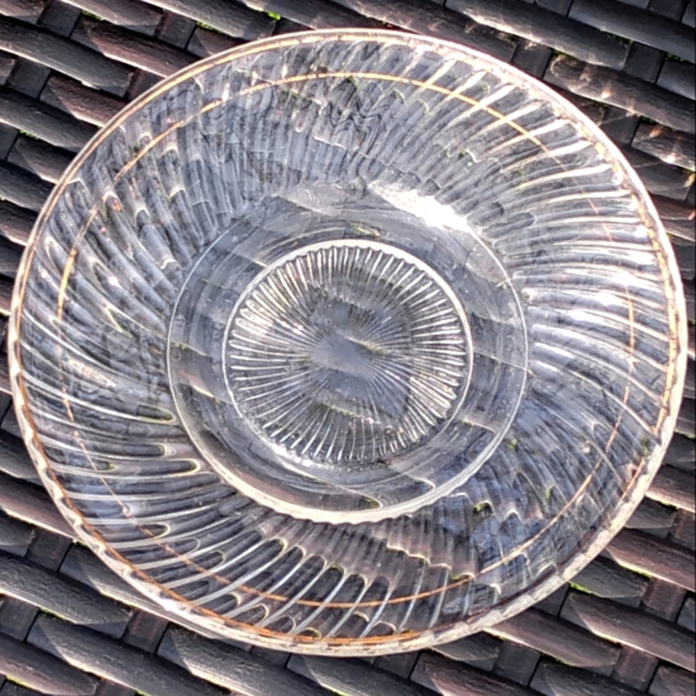 Diana Depression Glass Saucer With Gold Trim